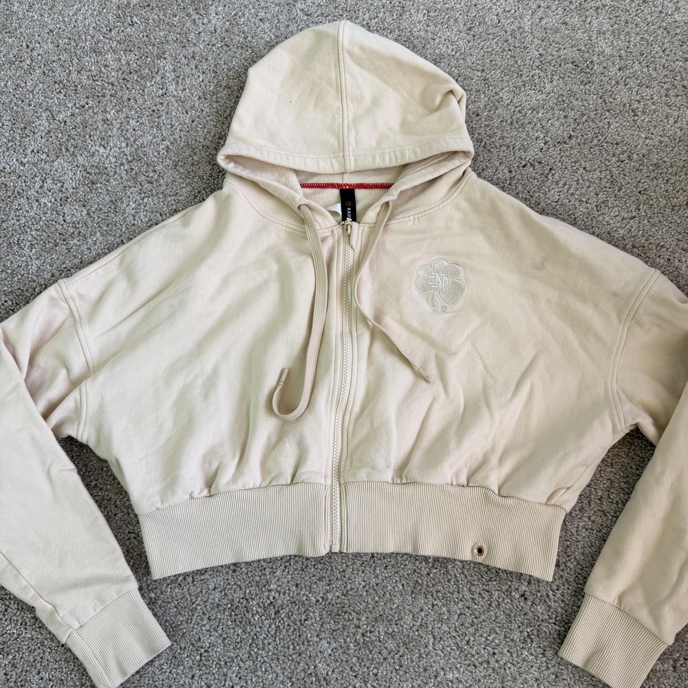 Notre Dame Fighting Irish Hoodie Sweatshirt Womens Small Beige NCAA Kadyluxe